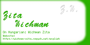 zita wichman business card